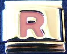 Italian Charms - Fits Nomination - Letters - PINK R